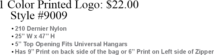 Bag Garment price