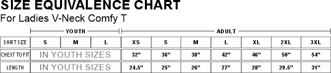 V-Neck Size Chart